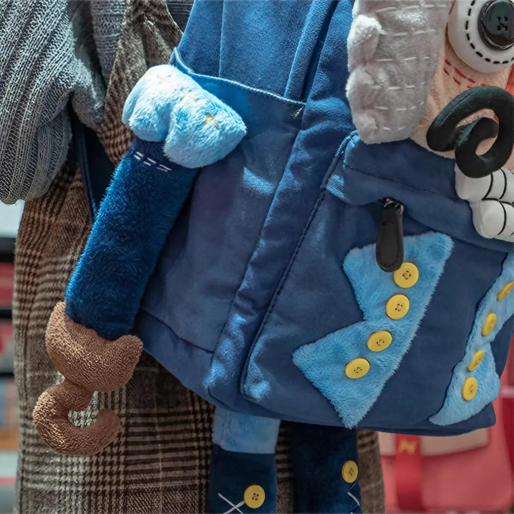 Cute Cartoon Pirate Captain Canvas Kawaii Handmade Backpack for Laptops and Books - Blue Cute Cartoon Pirate Captain Canvas Kawaii Handmade Backpack for Laptops and Books - Blue