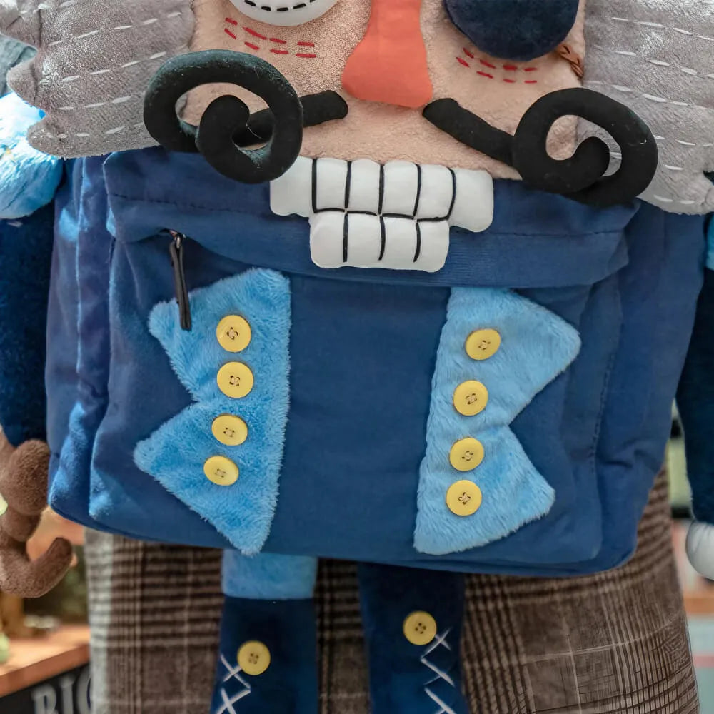 Cute Cartoon Pirate Captain Canvas Kawaii Handmade Backpack for Laptops and Books - Blue Cute Cartoon Pirate Captain Canvas Kawaii Handmade Backpack for Laptops and Books - Blue