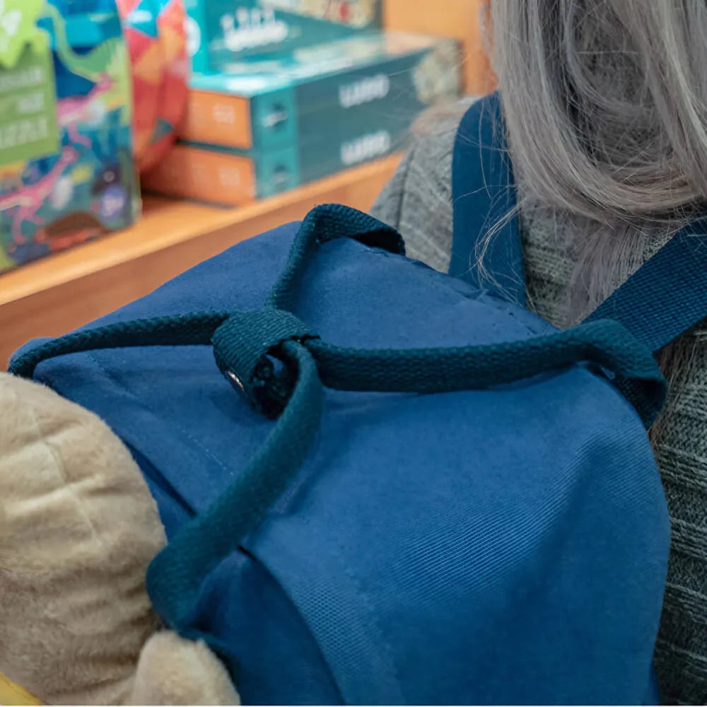 Cute Cartoon Pirate Captain Canvas Kawaii Handmade Backpack for Laptops and Books - Blue Cute Cartoon Pirate Captain Canvas Kawaii Handmade Backpack for Laptops and Books - Blue