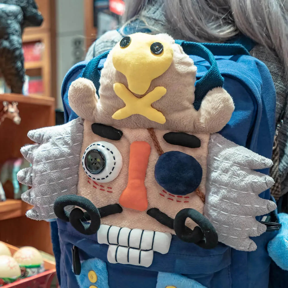 Cute Cartoon Pirate Captain Canvas Kawaii Handmade Backpack for Laptops and Books - Blue Cute Cartoon Pirate Captain Canvas Kawaii Handmade Backpack for Laptops and Books - Blue