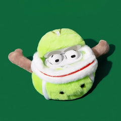 12″ Funny Cute Green Plush AirPods Case - Smiley Face Tennis Ball Theme