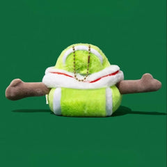 12″ Funny Cute Green Plush AirPods Case - Smiley Face Tennis Ball Theme