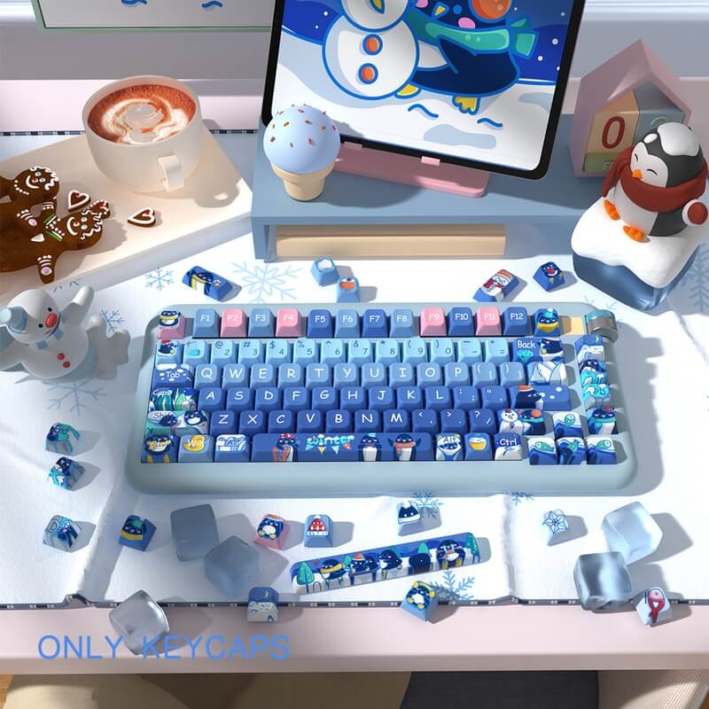 138-Key MDA Profile Keycap Set - Penguins And Winter Theme