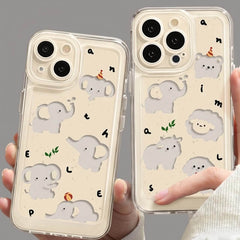 16″ iPhone 16 Pro Max Silicone Case - Cute Elephant Design