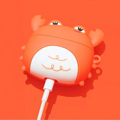 3-inch Silicone AirPods Case Orange Crab Theme Cute Funny
