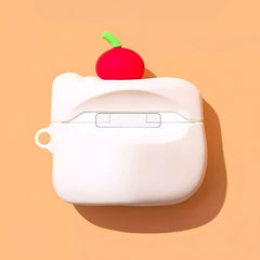 3″ Brown Silicone AirPods Case - Cute Cherry Chocolate Cake Theme