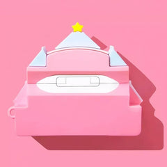 3" Cute Castle Themed Pink Silicone AirPods Case