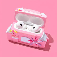 3" Cute Castle Themed Pink Silicone AirPods Case
