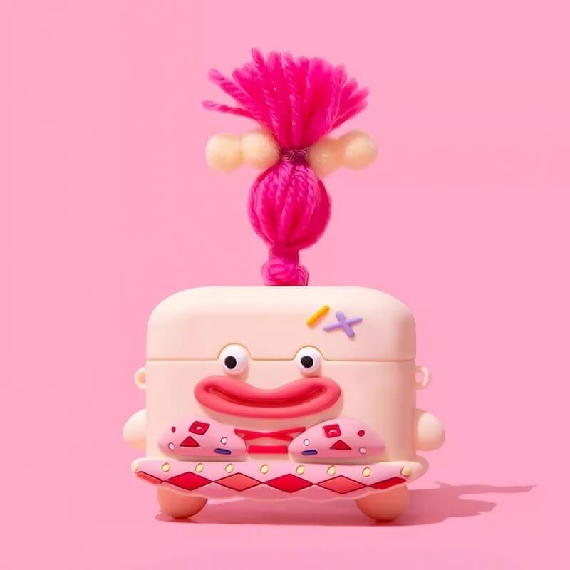 3″ Cute Funny Bikini Sausage Lips AirPods Case - Pink Silicone