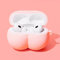 3″ Cute Funny Bottom - Pink Silicone AirPods Case
