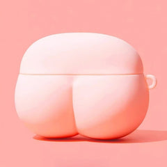 3″ Cute Funny Bottom - Pink Silicone AirPods Case