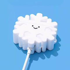 3″ Cute and Funny Snowflake Theme Silicone AirPods Case - White