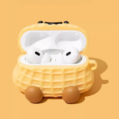 3″ Khaki Silicone AirPods Case - Cute & Funny Smiley Face Peanuts Design