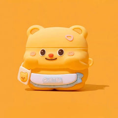 3″ Silicone AirPods Case - Cute & Funny Tote Bag Bear, Yellow