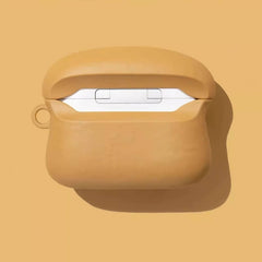 3″ Smiley Face Toast Bread AirPods Case - Funny Silicone Cover - Khaki