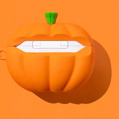 4" Cute Pumpkin Theme Orange Silicone AirPods Case