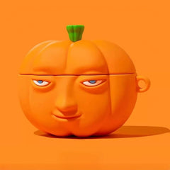4" Cute Pumpkin Theme Orange Silicone AirPods Case