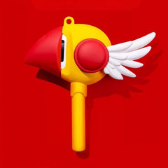 5.8" Cute Yellow Silicone AirPods Case - Clow Card Wand Inspired