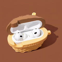 5″ Brown Silicone AirPods Case - Funny Chocolate Cone Ice Cream Theme