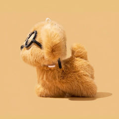 5″ Cute Funny Glasses Dog Brown Plush AirPods Case