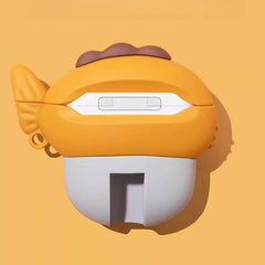 5″ Cute Funny Penguin Theme Gray Silicone AirPods Case