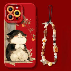 5″ White Silicone iPhone 16 Pro Max Case - Cute Cat Pattern, Pet-Friendly Design
