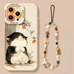 5″ White Silicone iPhone 16 Pro Max Case - Cute Cat Pattern, Pet-Friendly Design