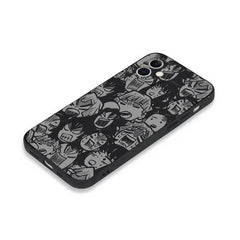 6.7″ Black Silicone iPhone 16 Pro Max Case - Demon Slayer Anime Design