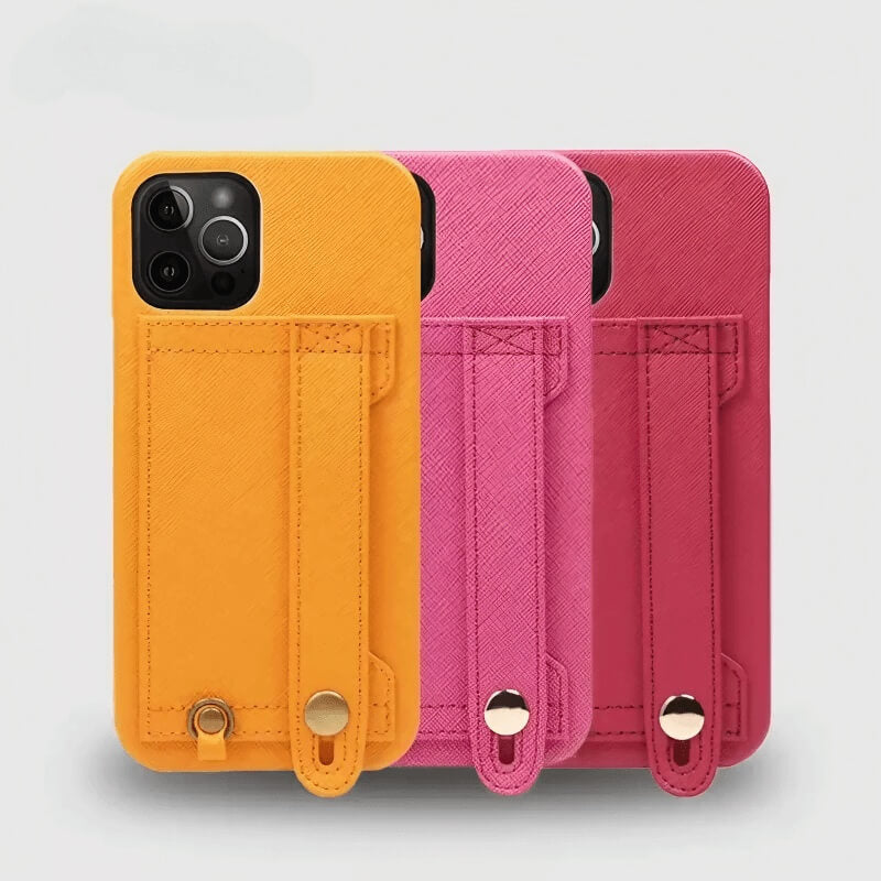 6.7″ iPhone 14 Pro Max Leather Case with Phone Grip and Wallet Dark Blue