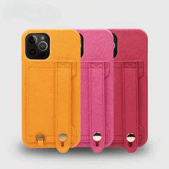 6.7″ iPhone 14 Pro Max Leather Case with Phone Grip and Wallet Dark Blue