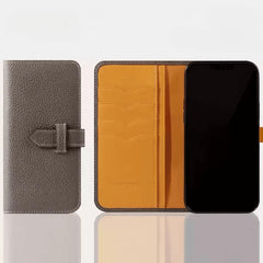 6.7″ iPhone 16 15 14 13 Pro Max Leather Flip Case with Lanyard