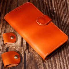 6.7″ iPhone 16 Pro Max 15 14 13 Leather Wallet Flip Case Red