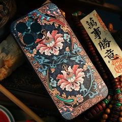 6.7″ iPhone 16 Pro Max Art TPU Case - Textured Twining Lotus Design