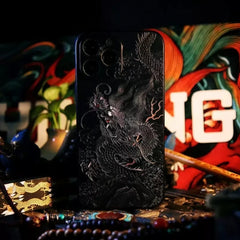 6.7″ iPhone 16 Pro Max Dark Dragon Art Cover - Textured TPU
