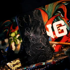 6.7″ iPhone 16 Pro Max Dark Dragon Art Cover - Textured TPU