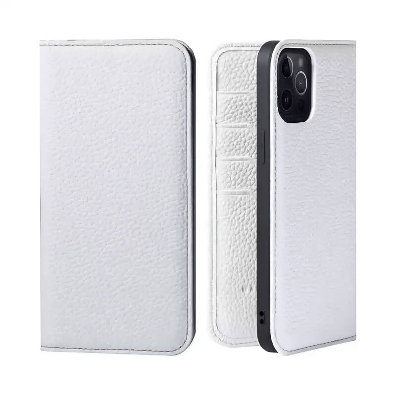 6.7″ iPhone 16 Pro Max Leather Wallet Flip Case White