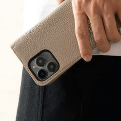 6.7″ iPhone 16 Pro Max Leather Wallet Flip Case White