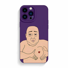 6.7″ iPhone 16 Pro Max Silicone Case - White with Prank Man Pattern