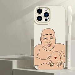 6.7″ iPhone 16 Pro Max Silicone Case - White with Prank Man Pattern