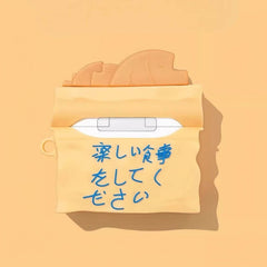 6″ Copper Fish Bake Themed Silicone AirPods Case - Off-White, Cute and Funny