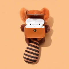 6″ Plush Brown AirPods Case - Red Panda Theme - Funny Cute Accessory