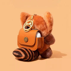 6″ Plush Brown AirPods Case - Red Panda Theme - Funny Cute Accessory