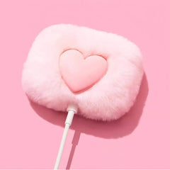8″ Love Heart Themed Cute Pink AirPods Plush Case