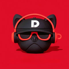 Black Silicone AirPods Case - Coolest Hip-Hop Bulldog Theme