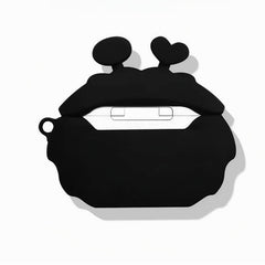 Black Silicone AirPods Case 3″ - Cartoon Coal Sprite Germination Pendant