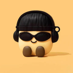 Black Silicone AirPods Case 3″ - Funny Sunglasses Potato Theme