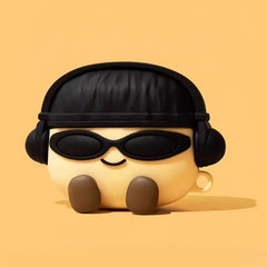 Black Silicone AirPods Case 3″ - Funny Sunglasses Potato Theme