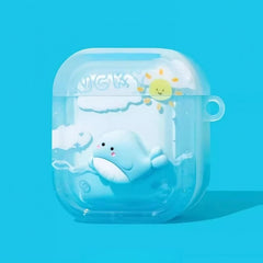 Blue  AirPods Case Silicone Dolphin Cute Funny