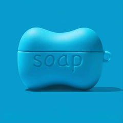 Blue Silicone AirPods Case - 5″ Cute Soap-Themed Cover