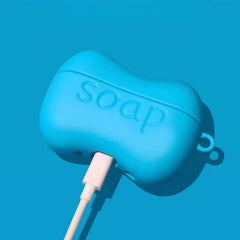 Blue Silicone AirPods Case - 5″ Cute Soap-Themed Cover